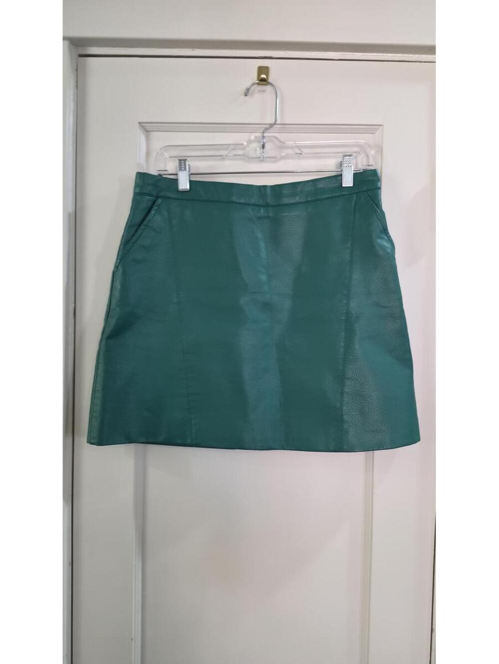 Green Faux Leather Mini Skirt Size 12